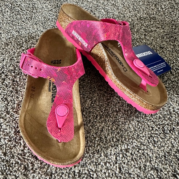 Birkenstock Children's Gizeh Hologram Pink Size 30 (US 12) New - Main Image